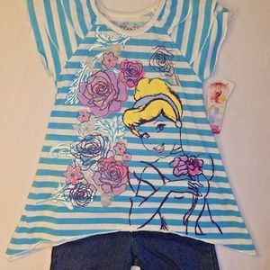 Disney Princess Cinderella Flutter Top Jean Shorts